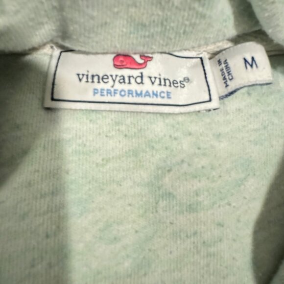 Vineyard Vines Performance Quilted Snap Shep Pullover Jacket Hood Medium Green - Picture 7 of 7